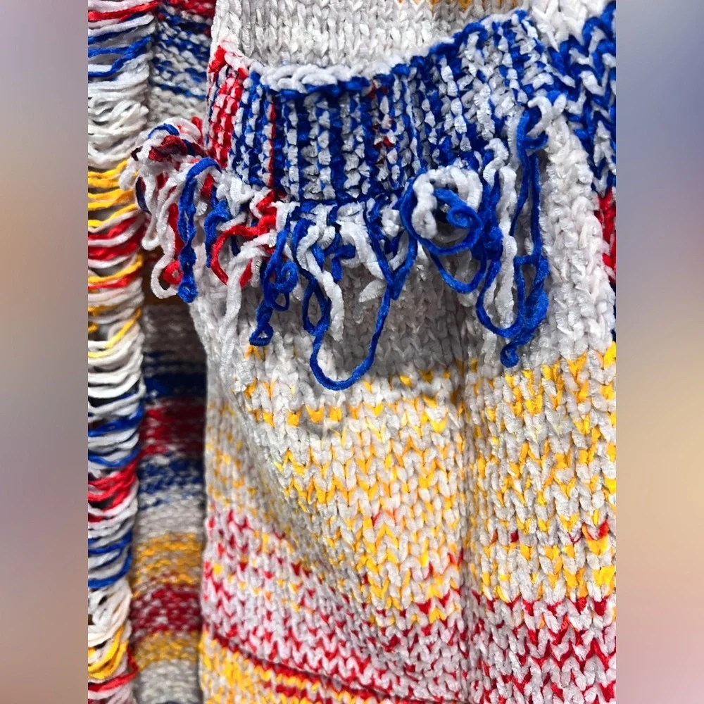 Showstopper!! POL Oversized Multicolor Striped Cardigan NWT Size Sm but fits XL - Picture 2 of 4